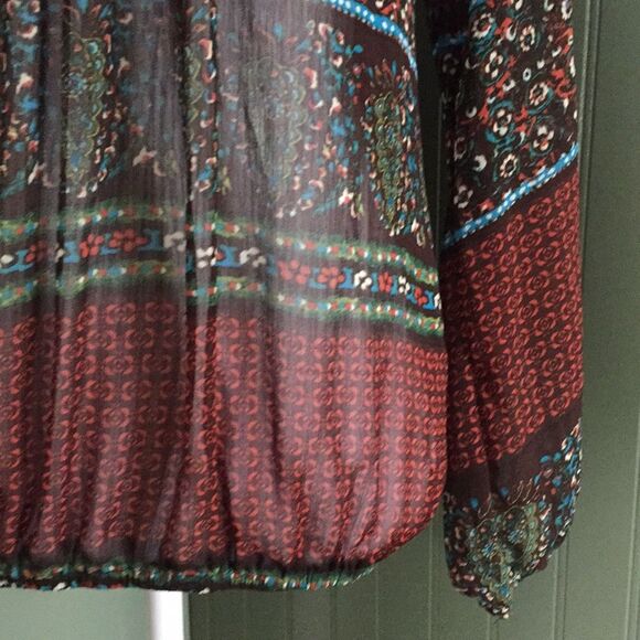 Maurices Boho Elastic Waist Small Lightweight Spring Semi Sheer - Picture 3 of 7